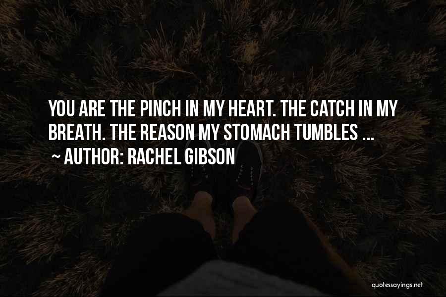 Rachel Gibson Quotes: You Are The Pinch In My Heart. The Catch In My Breath. The Reason My Stomach Tumbles ...