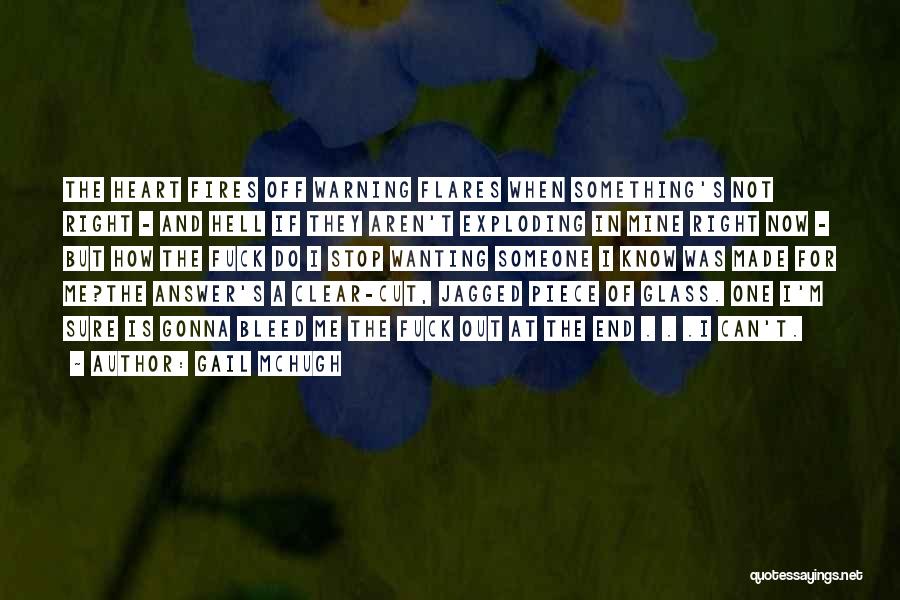 Gail McHugh Quotes: The Heart Fires Off Warning Flares When Something's Not Right - And Hell If They Aren't Exploding In Mine Right