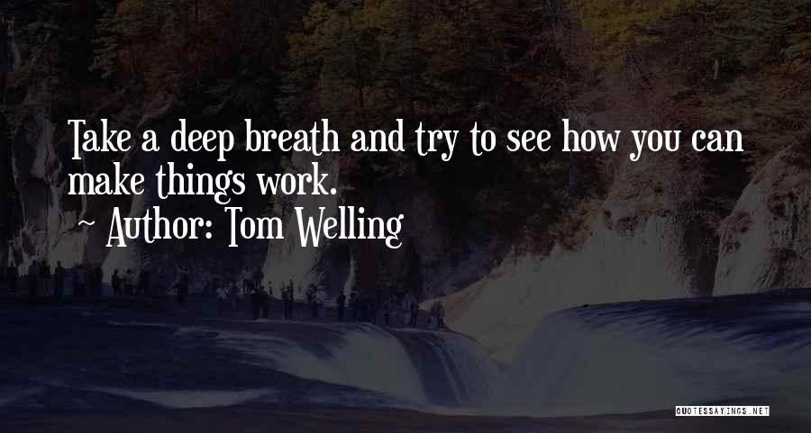 Tom Welling Quotes: Take A Deep Breath And Try To See How You Can Make Things Work.