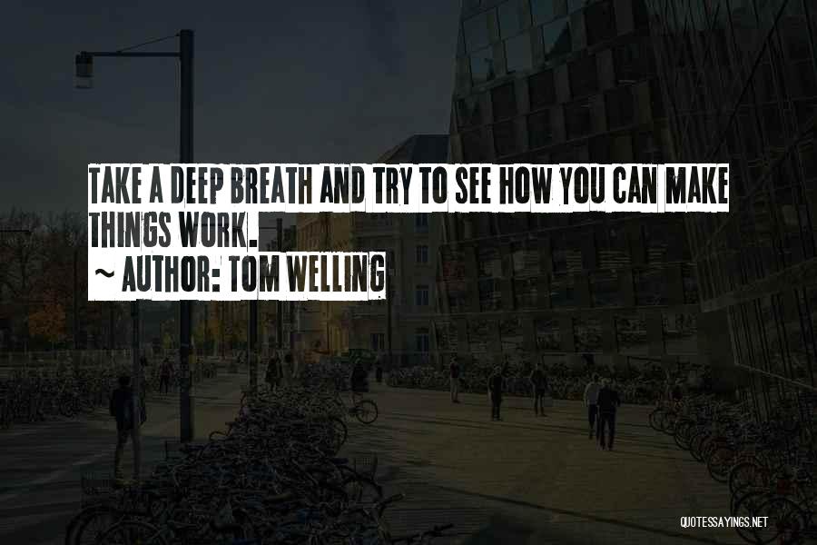 Tom Welling Quotes: Take A Deep Breath And Try To See How You Can Make Things Work.