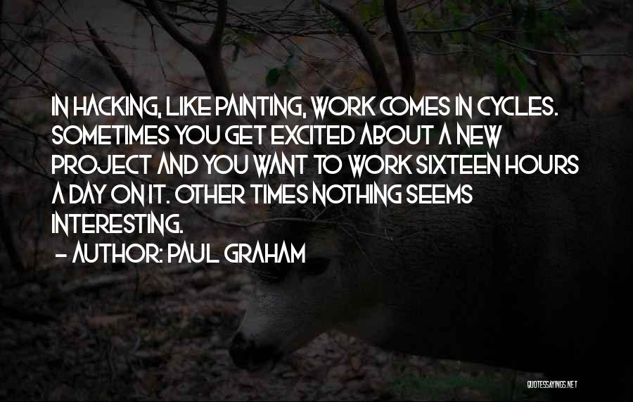 Paul Graham Quotes: In Hacking, Like Painting, Work Comes In Cycles. Sometimes You Get Excited About A New Project And You Want To