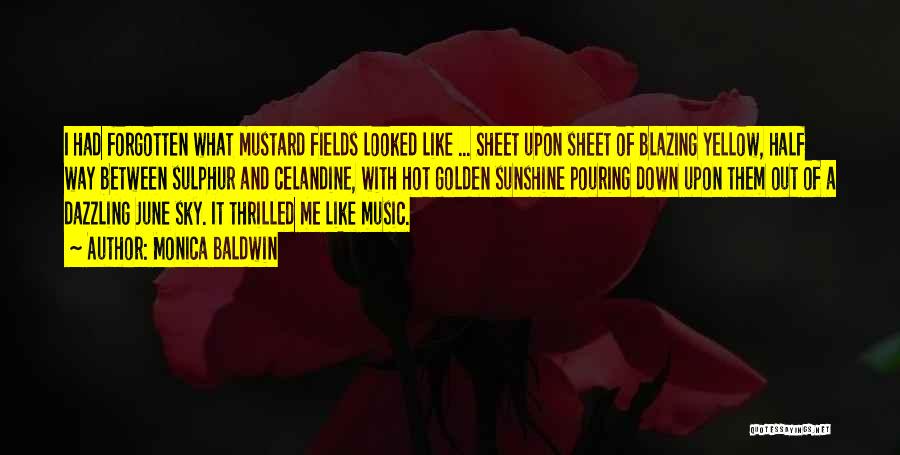 Monica Baldwin Quotes: I Had Forgotten What Mustard Fields Looked Like ... Sheet Upon Sheet Of Blazing Yellow, Half Way Between Sulphur And