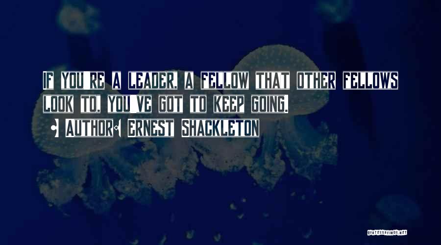 Ernest Shackleton Quotes: If You're A Leader, A Fellow That Other Fellows Look To, You've Got To Keep Going.