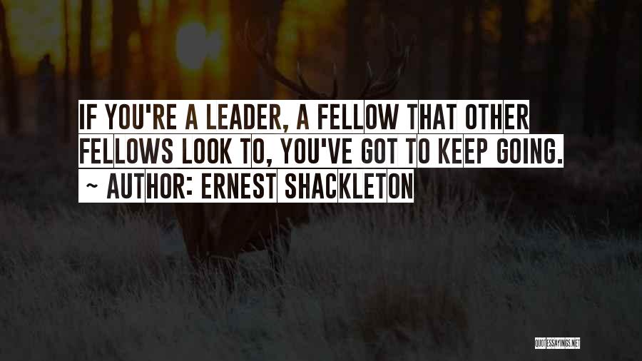 Ernest Shackleton Quotes: If You're A Leader, A Fellow That Other Fellows Look To, You've Got To Keep Going.