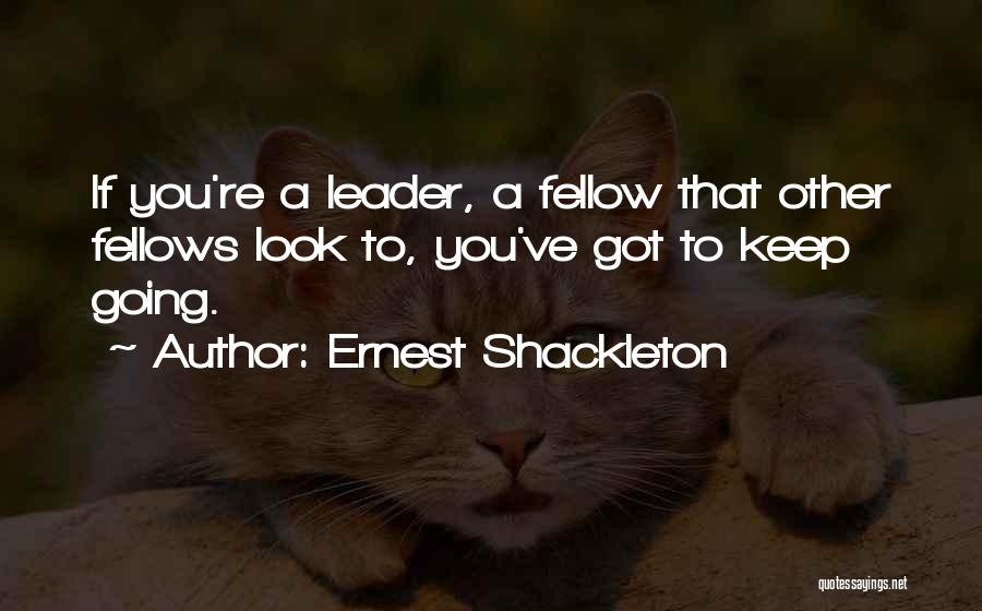 Ernest Shackleton Quotes: If You're A Leader, A Fellow That Other Fellows Look To, You've Got To Keep Going.