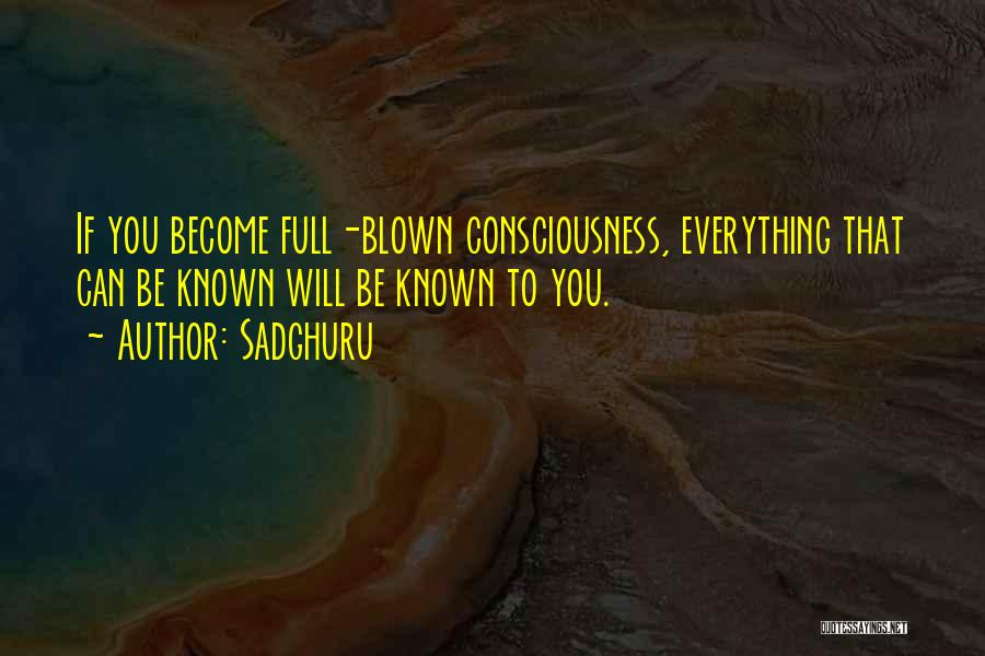 Sadghuru Quotes: If You Become Full-blown Consciousness, Everything That Can Be Known Will Be Known To You.