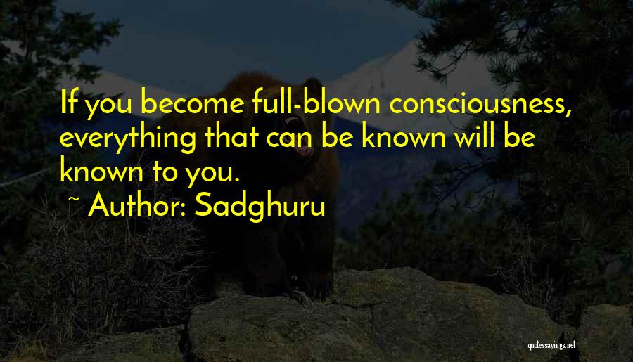 Sadghuru Quotes: If You Become Full-blown Consciousness, Everything That Can Be Known Will Be Known To You.