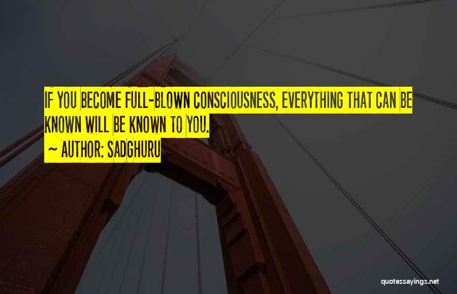 Sadghuru Quotes: If You Become Full-blown Consciousness, Everything That Can Be Known Will Be Known To You.