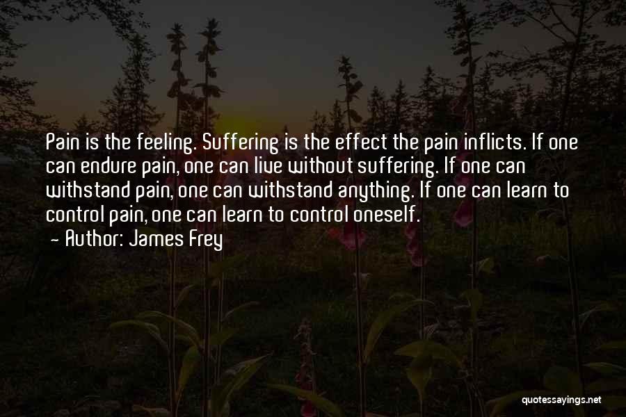 James Frey Quotes: Pain Is The Feeling. Suffering Is The Effect The Pain Inflicts. If One Can Endure Pain, One Can Live Without