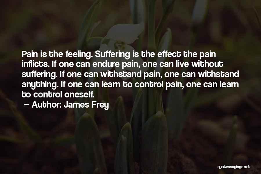 James Frey Quotes: Pain Is The Feeling. Suffering Is The Effect The Pain Inflicts. If One Can Endure Pain, One Can Live Without