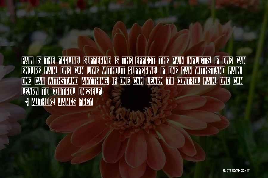 James Frey Quotes: Pain Is The Feeling. Suffering Is The Effect The Pain Inflicts. If One Can Endure Pain, One Can Live Without