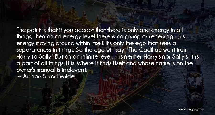 Stuart Wilde Quotes: The Point Is That If You Accept That There Is Only One Energy In All Things, Then On An Energy