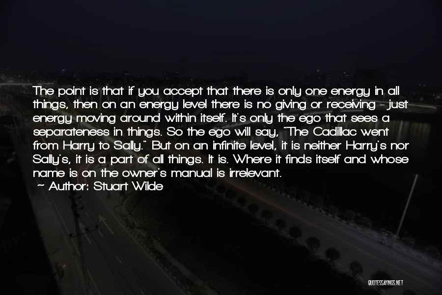 Stuart Wilde Quotes: The Point Is That If You Accept That There Is Only One Energy In All Things, Then On An Energy