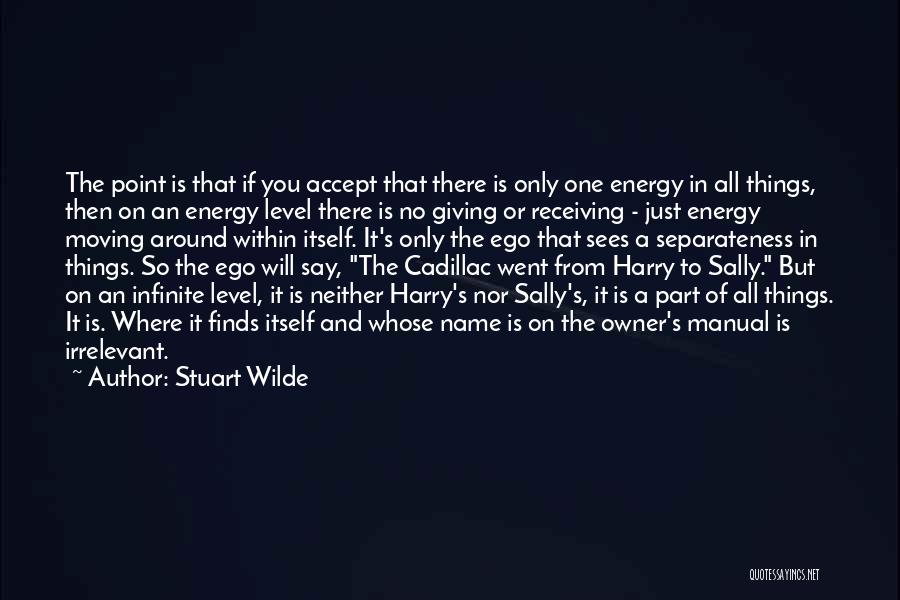 Stuart Wilde Quotes: The Point Is That If You Accept That There Is Only One Energy In All Things, Then On An Energy