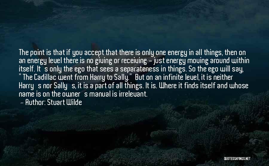 Stuart Wilde Quotes: The Point Is That If You Accept That There Is Only One Energy In All Things, Then On An Energy