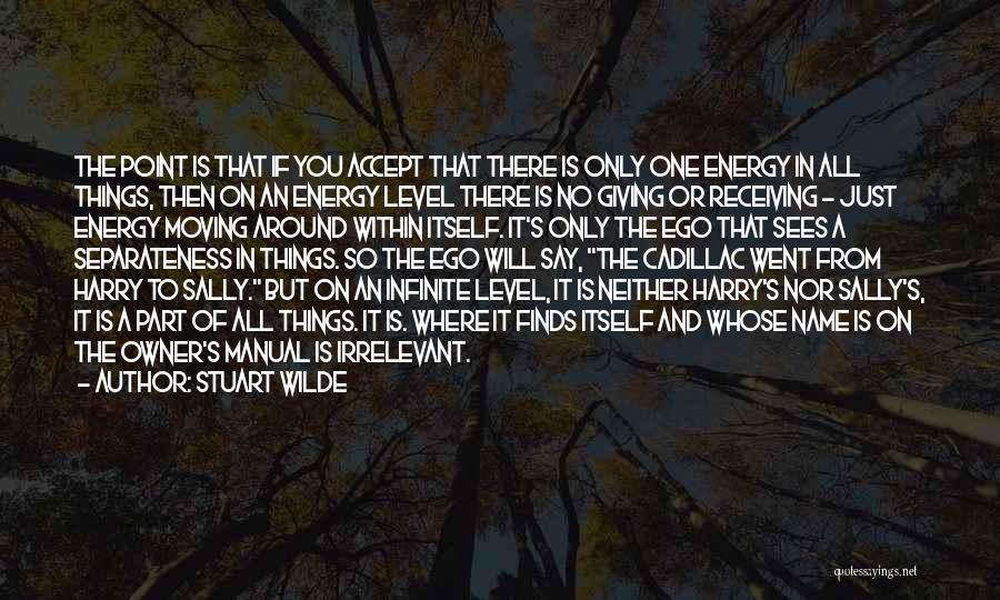 Stuart Wilde Quotes: The Point Is That If You Accept That There Is Only One Energy In All Things, Then On An Energy