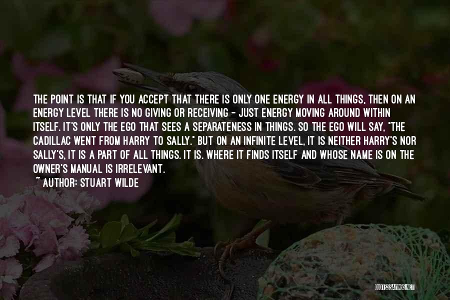 Stuart Wilde Quotes: The Point Is That If You Accept That There Is Only One Energy In All Things, Then On An Energy