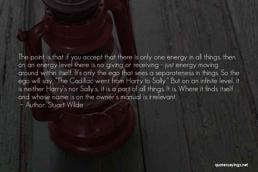 Stuart Wilde Quotes: The Point Is That If You Accept That There Is Only One Energy In All Things, Then On An Energy