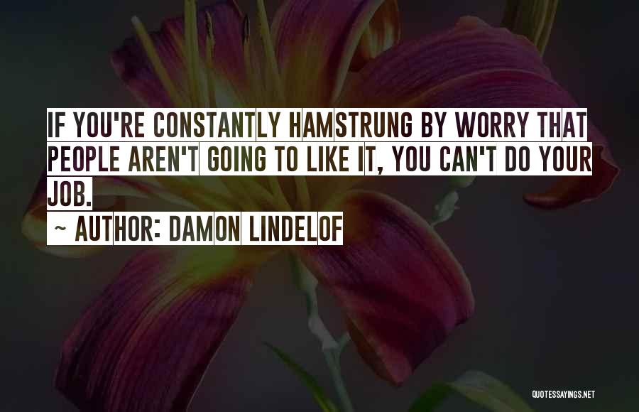 Damon Lindelof Quotes: If You're Constantly Hamstrung By Worry That People Aren't Going To Like It, You Can't Do Your Job.