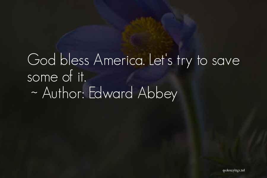 Edward Abbey Quotes: God Bless America. Let's Try To Save Some Of It.