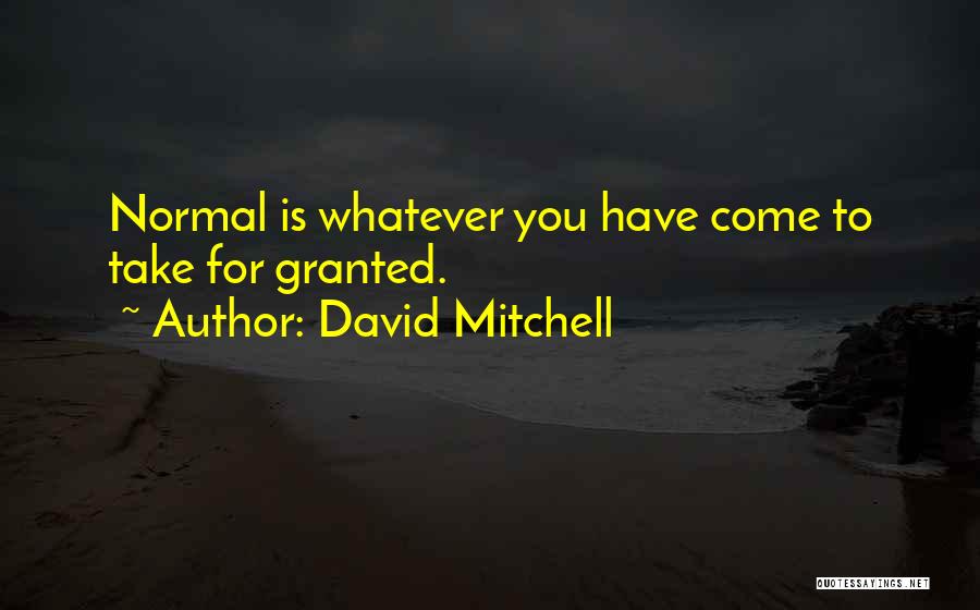 David Mitchell Quotes: Normal Is Whatever You Have Come To Take For Granted.