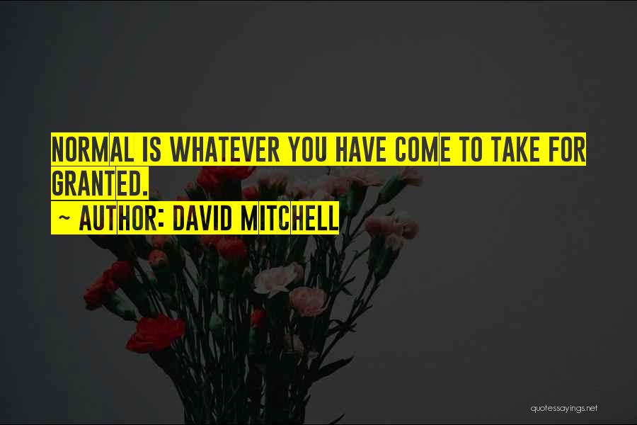 David Mitchell Quotes: Normal Is Whatever You Have Come To Take For Granted.