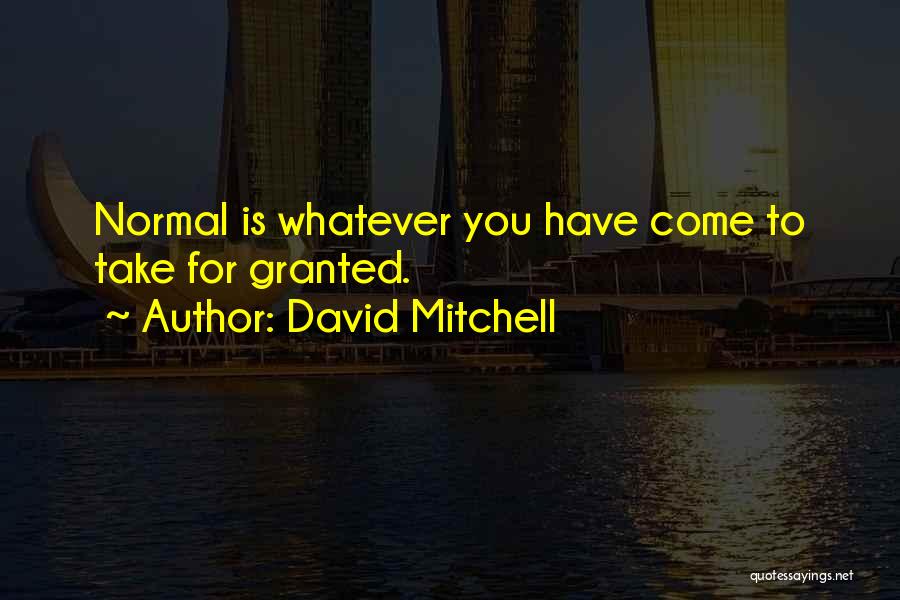 David Mitchell Quotes: Normal Is Whatever You Have Come To Take For Granted.