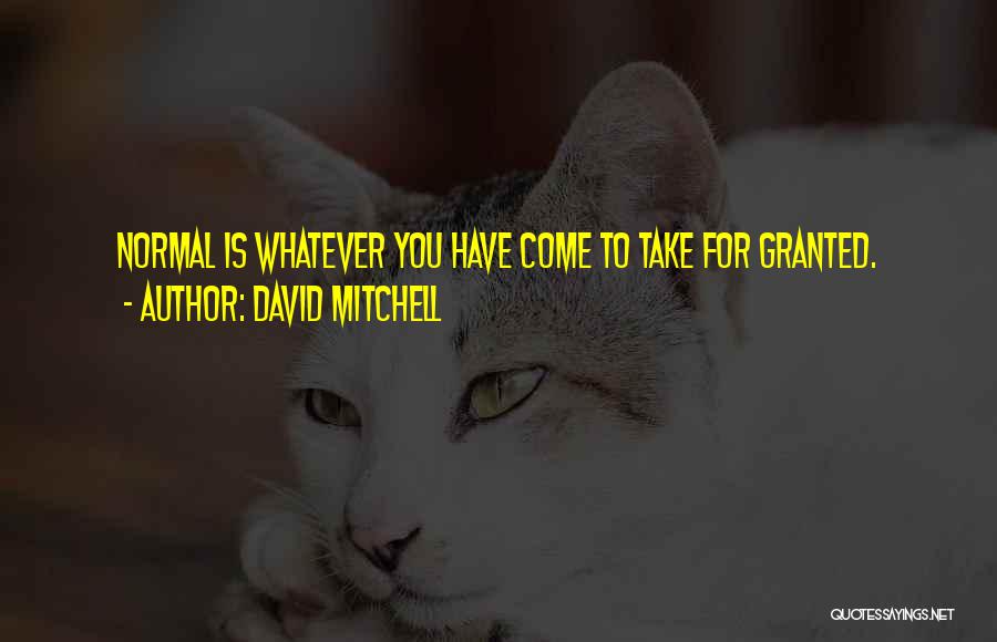 David Mitchell Quotes: Normal Is Whatever You Have Come To Take For Granted.