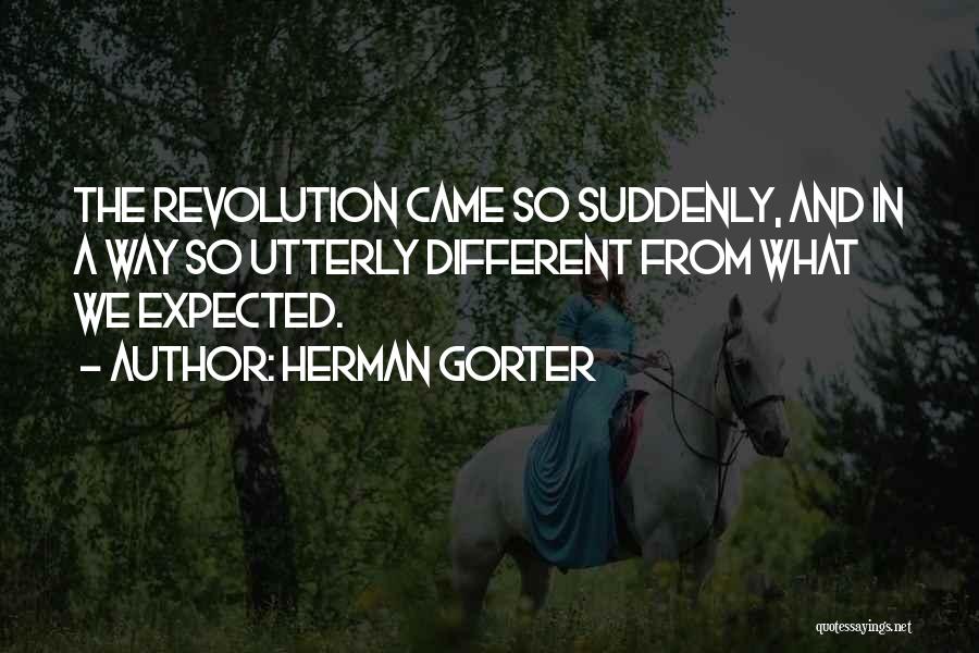 Herman Gorter Quotes: The Revolution Came So Suddenly, And In A Way So Utterly Different From What We Expected.