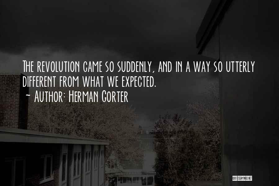 Herman Gorter Quotes: The Revolution Came So Suddenly, And In A Way So Utterly Different From What We Expected.