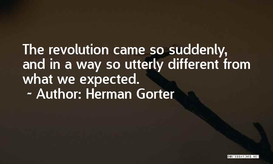 Herman Gorter Quotes: The Revolution Came So Suddenly, And In A Way So Utterly Different From What We Expected.