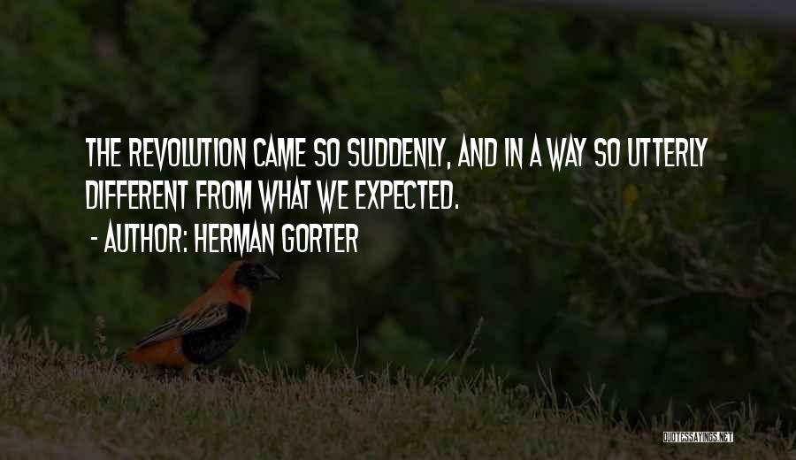 Herman Gorter Quotes: The Revolution Came So Suddenly, And In A Way So Utterly Different From What We Expected.
