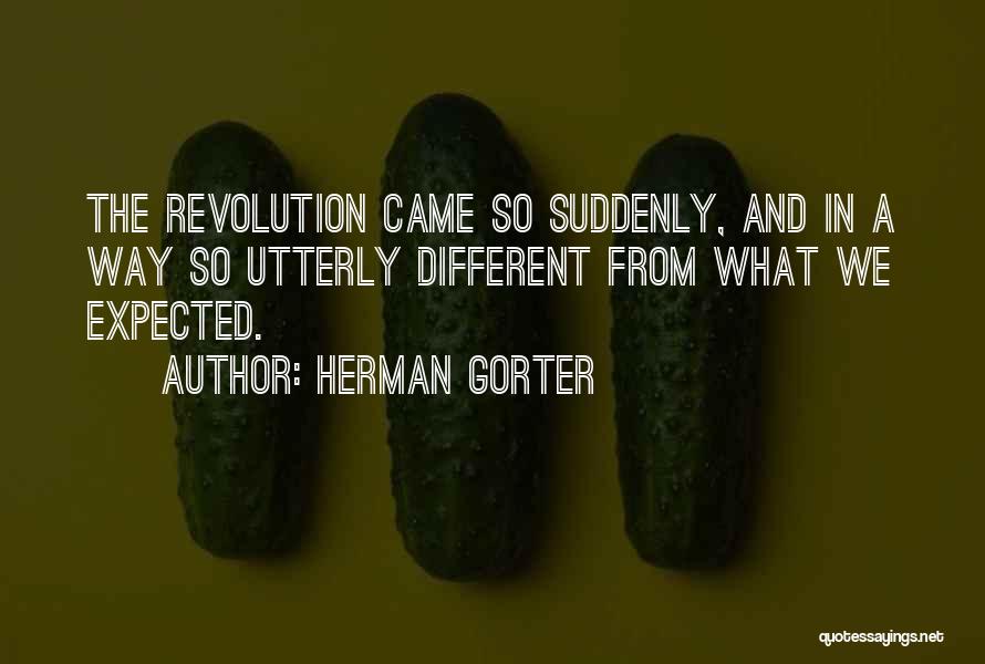 Herman Gorter Quotes: The Revolution Came So Suddenly, And In A Way So Utterly Different From What We Expected.