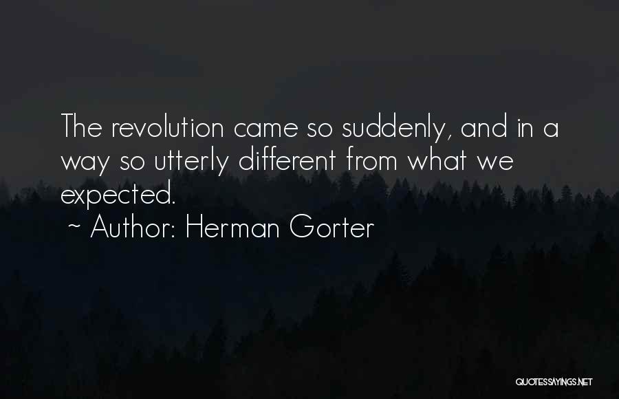 Herman Gorter Quotes: The Revolution Came So Suddenly, And In A Way So Utterly Different From What We Expected.