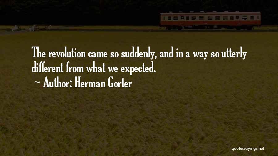Herman Gorter Quotes: The Revolution Came So Suddenly, And In A Way So Utterly Different From What We Expected.