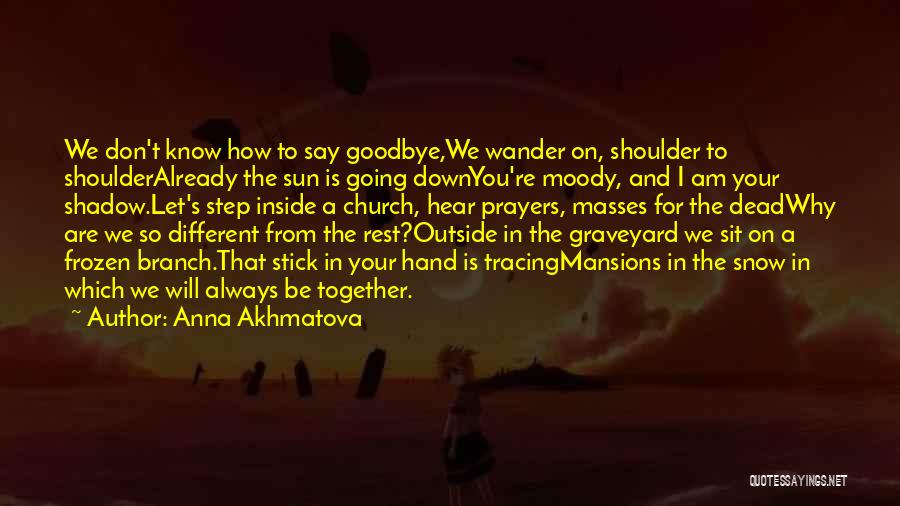 Anna Akhmatova Quotes: We Don't Know How To Say Goodbye,we Wander On, Shoulder To Shoulderalready The Sun Is Going Downyou're Moody, And I