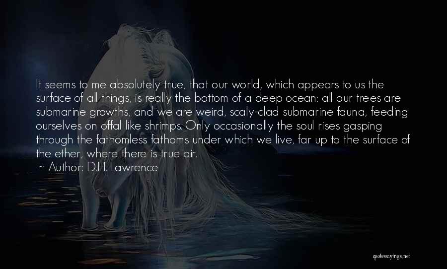D.H. Lawrence Quotes: It Seems To Me Absolutely True, That Our World, Which Appears To Us The Surface Of All Things, Is Really