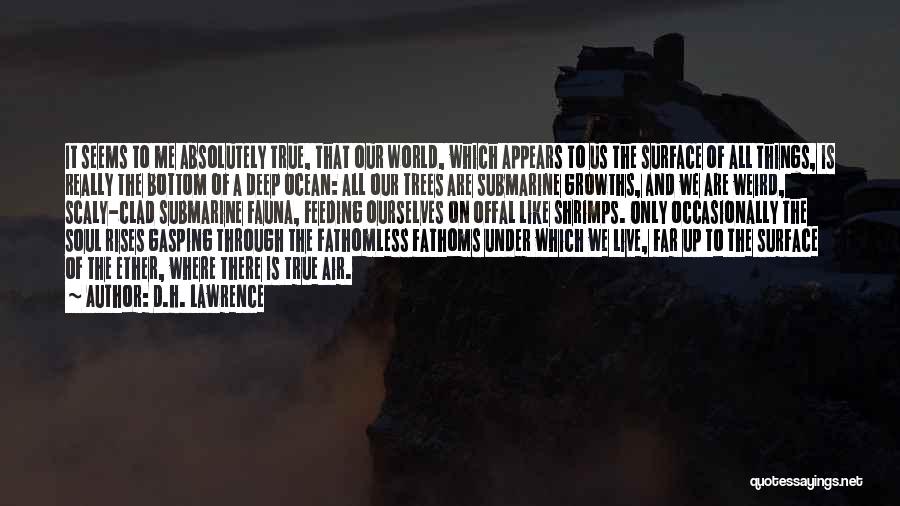 D.H. Lawrence Quotes: It Seems To Me Absolutely True, That Our World, Which Appears To Us The Surface Of All Things, Is Really