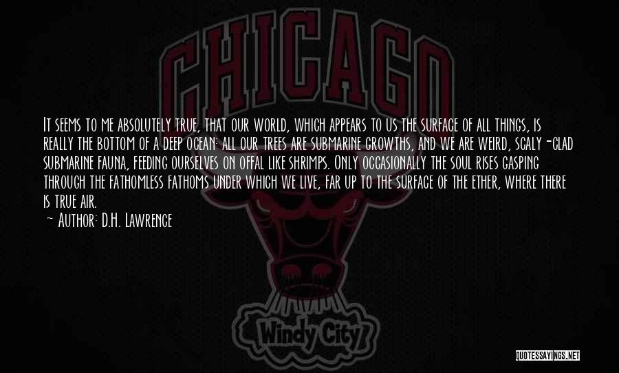 D.H. Lawrence Quotes: It Seems To Me Absolutely True, That Our World, Which Appears To Us The Surface Of All Things, Is Really