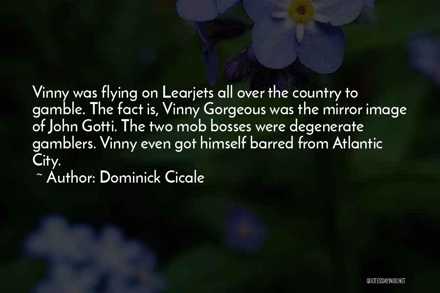 Dominick Cicale Quotes: Vinny Was Flying On Learjets All Over The Country To Gamble. The Fact Is, Vinny Gorgeous Was The Mirror Image