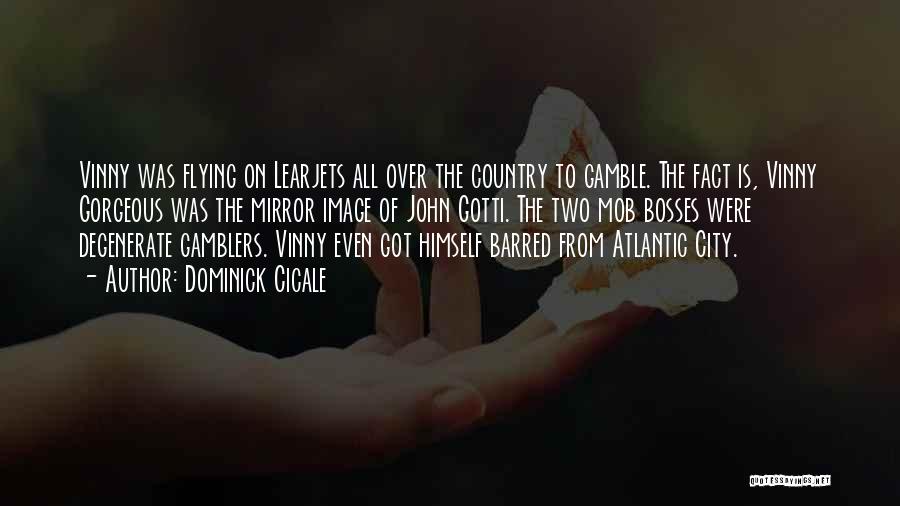 Dominick Cicale Quotes: Vinny Was Flying On Learjets All Over The Country To Gamble. The Fact Is, Vinny Gorgeous Was The Mirror Image