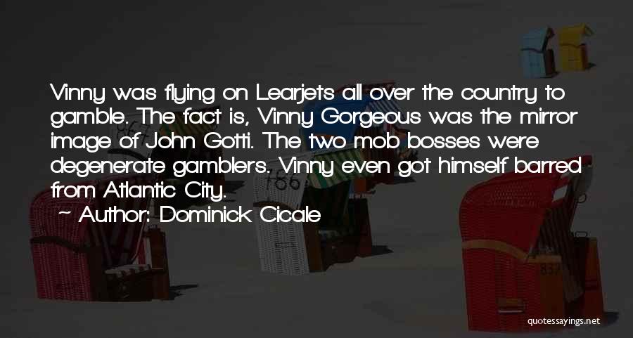 Dominick Cicale Quotes: Vinny Was Flying On Learjets All Over The Country To Gamble. The Fact Is, Vinny Gorgeous Was The Mirror Image
