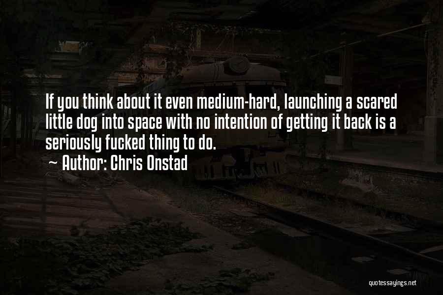 Chris Onstad Quotes: If You Think About It Even Medium-hard, Launching A Scared Little Dog Into Space With No Intention Of Getting It