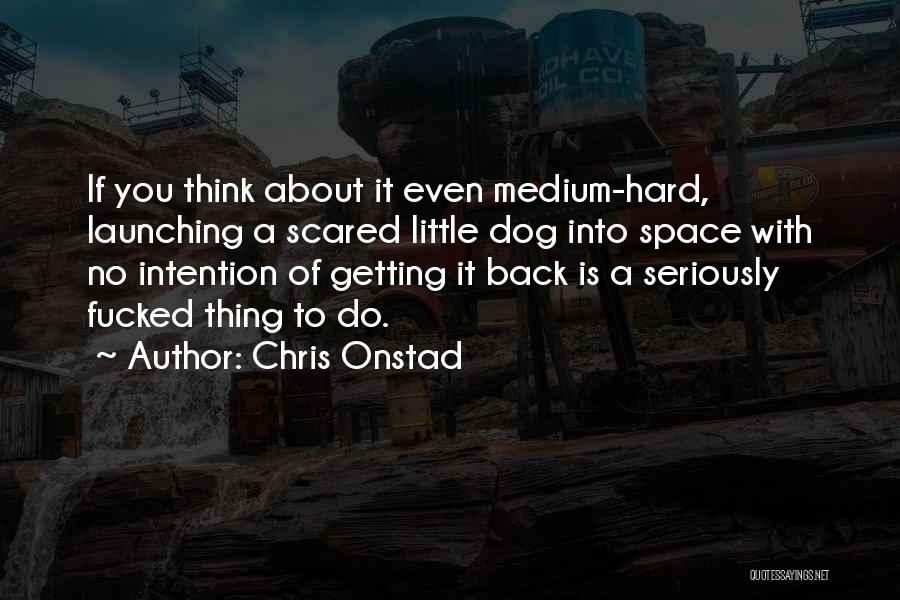 Chris Onstad Quotes: If You Think About It Even Medium-hard, Launching A Scared Little Dog Into Space With No Intention Of Getting It