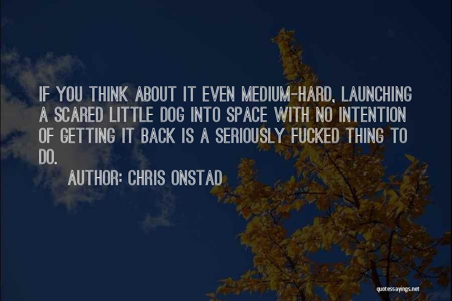Chris Onstad Quotes: If You Think About It Even Medium-hard, Launching A Scared Little Dog Into Space With No Intention Of Getting It