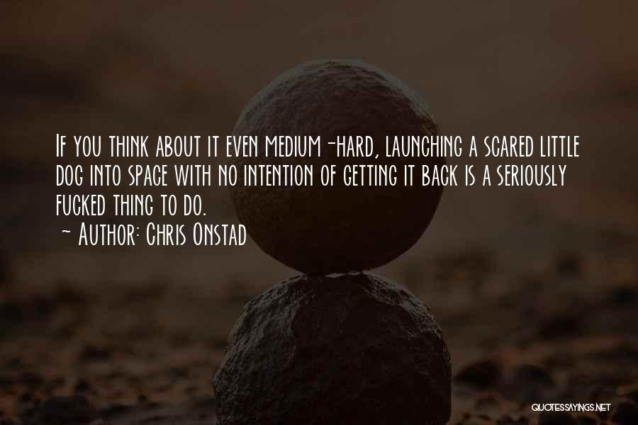 Chris Onstad Quotes: If You Think About It Even Medium-hard, Launching A Scared Little Dog Into Space With No Intention Of Getting It