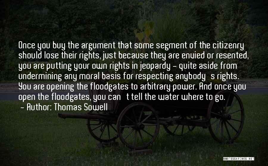 Thomas Sowell Quotes: Once You Buy The Argument That Some Segment Of The Citizenry Should Lose Their Rights, Just Because They Are Envied