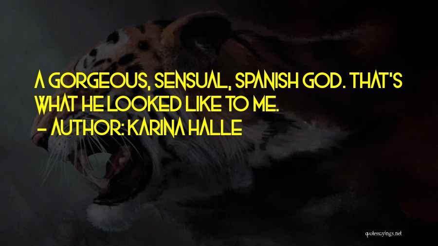 Karina Halle Quotes: A Gorgeous, Sensual, Spanish God. That's What He Looked Like To Me.