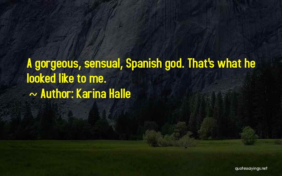 Karina Halle Quotes: A Gorgeous, Sensual, Spanish God. That's What He Looked Like To Me.