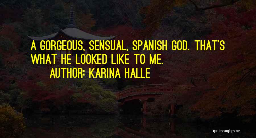 Karina Halle Quotes: A Gorgeous, Sensual, Spanish God. That's What He Looked Like To Me.